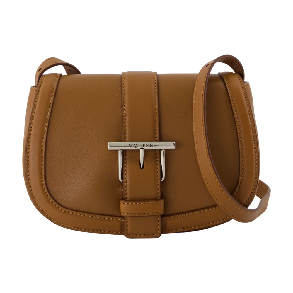 Alexander McQueen T-Bar Satchel Mini Shoulder Bag — Brown