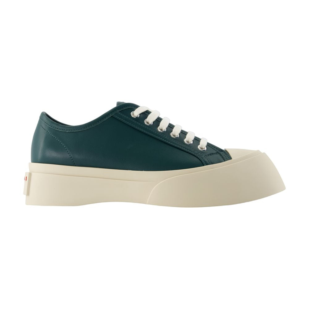Marni Calfskin Leather Sneaker — Green