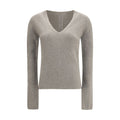 Rick Owens V-Neck Cashmere Sweater — Gray