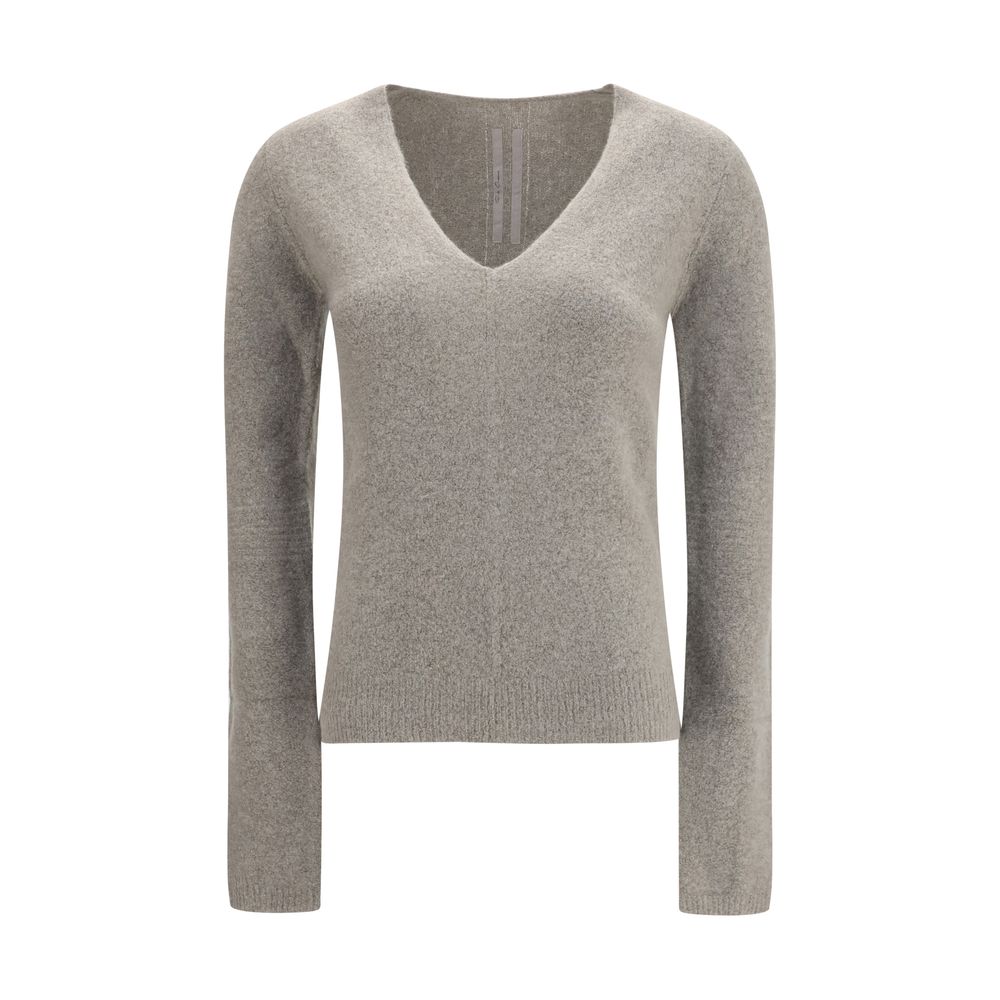 Rick Owens V-Neck Cashmere Sweater — Gray