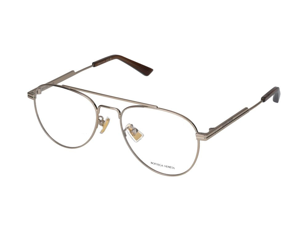 Bottega Veneta BV1340OK Metal Aviator Eyeglasses — Gold