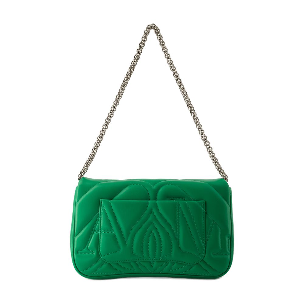 Alexander McQueen Quilted Leather Crossbody Bag — Green