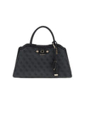 Guess Logo Jacquard Polyurethane Shoulder Bag — Black