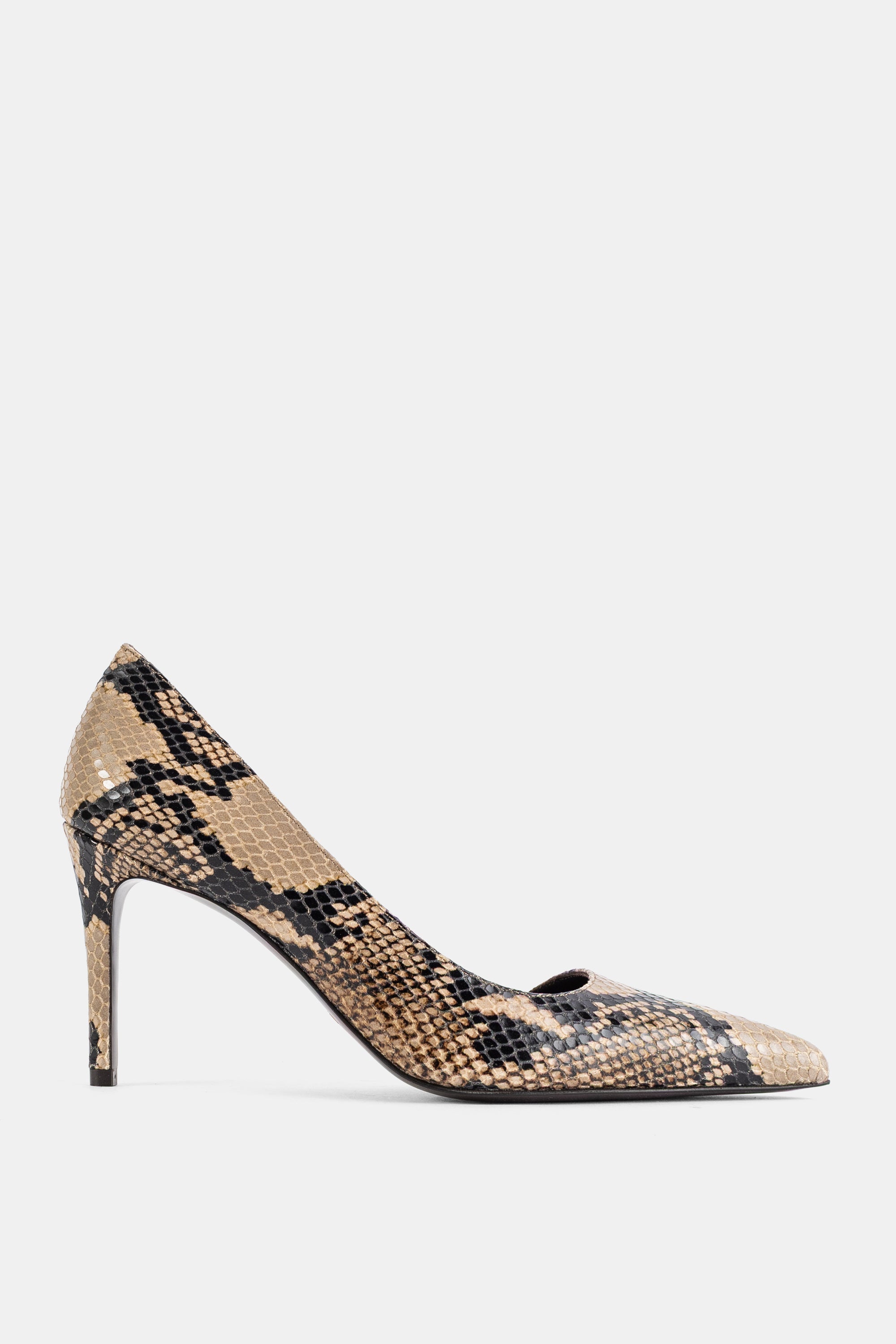 Khaite Python-Print Leather Pump — Beige