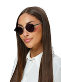 Just Cavalli SJC181 Polished Palladium Metal Round Sunglasses — Silver