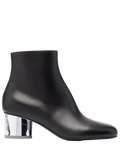 Ferragamo Metallic Block-Heel Ankle Boot — Black