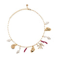 Self-Portrait Charm Pearl Necklace — Gold