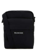 Balenciaga Logo-embroidered Nylon Crossbody Bag — Black