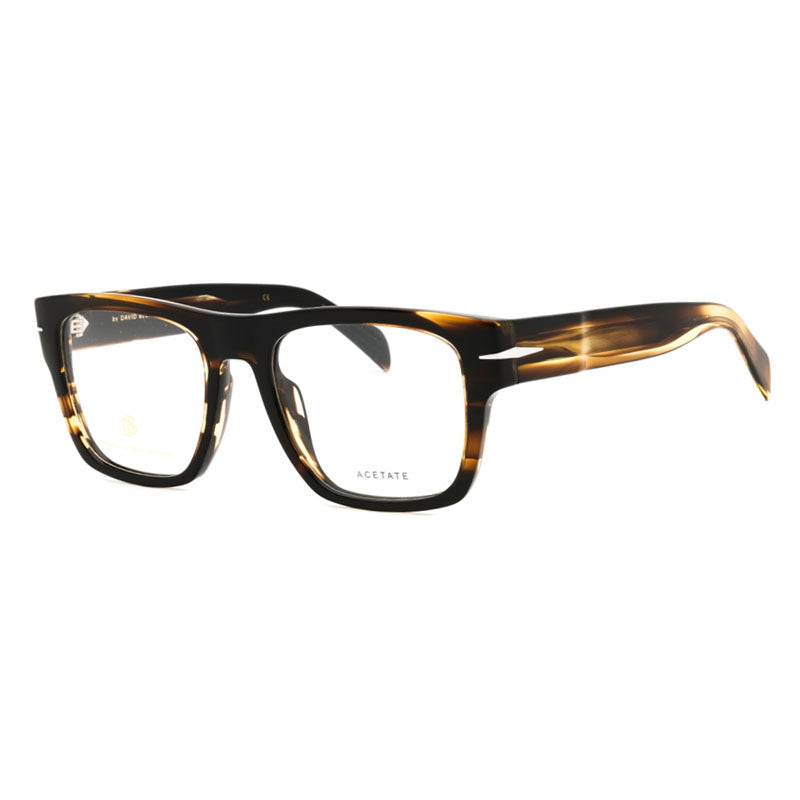 David Beckham Square Full Rim Acetate Eyeglasses — Brown