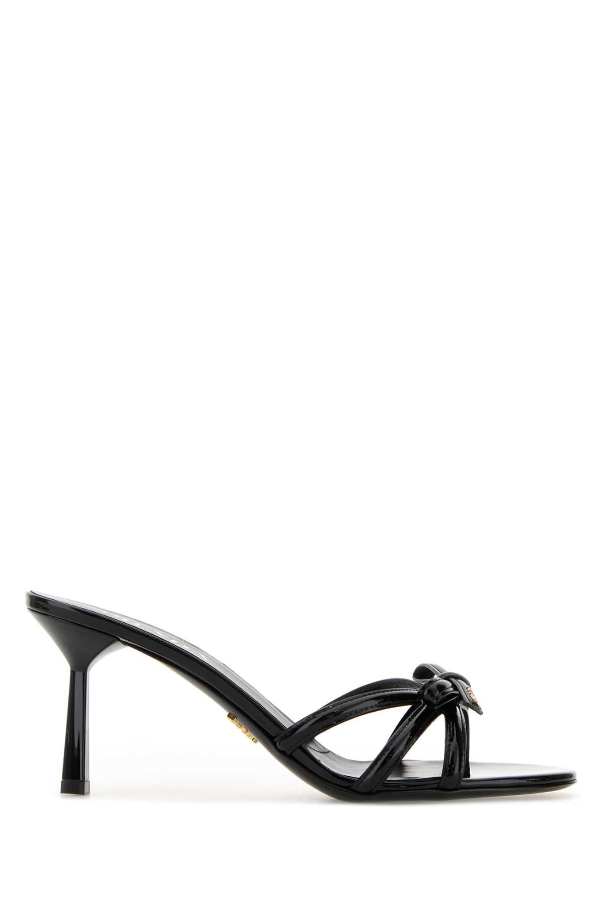 Prada Knotted Leather Sandal — Black