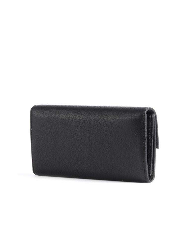 Coccinelle Grained Leather Wallet — Black