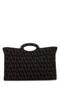 Valentino Garavani Monogram Jacquard Top Handle Bag — Black