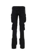 The Attico Cargo-Pocket Flared Jeans — Black
