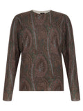 Etro Paisley Silk-Cashmere Sweater — Bordeaux