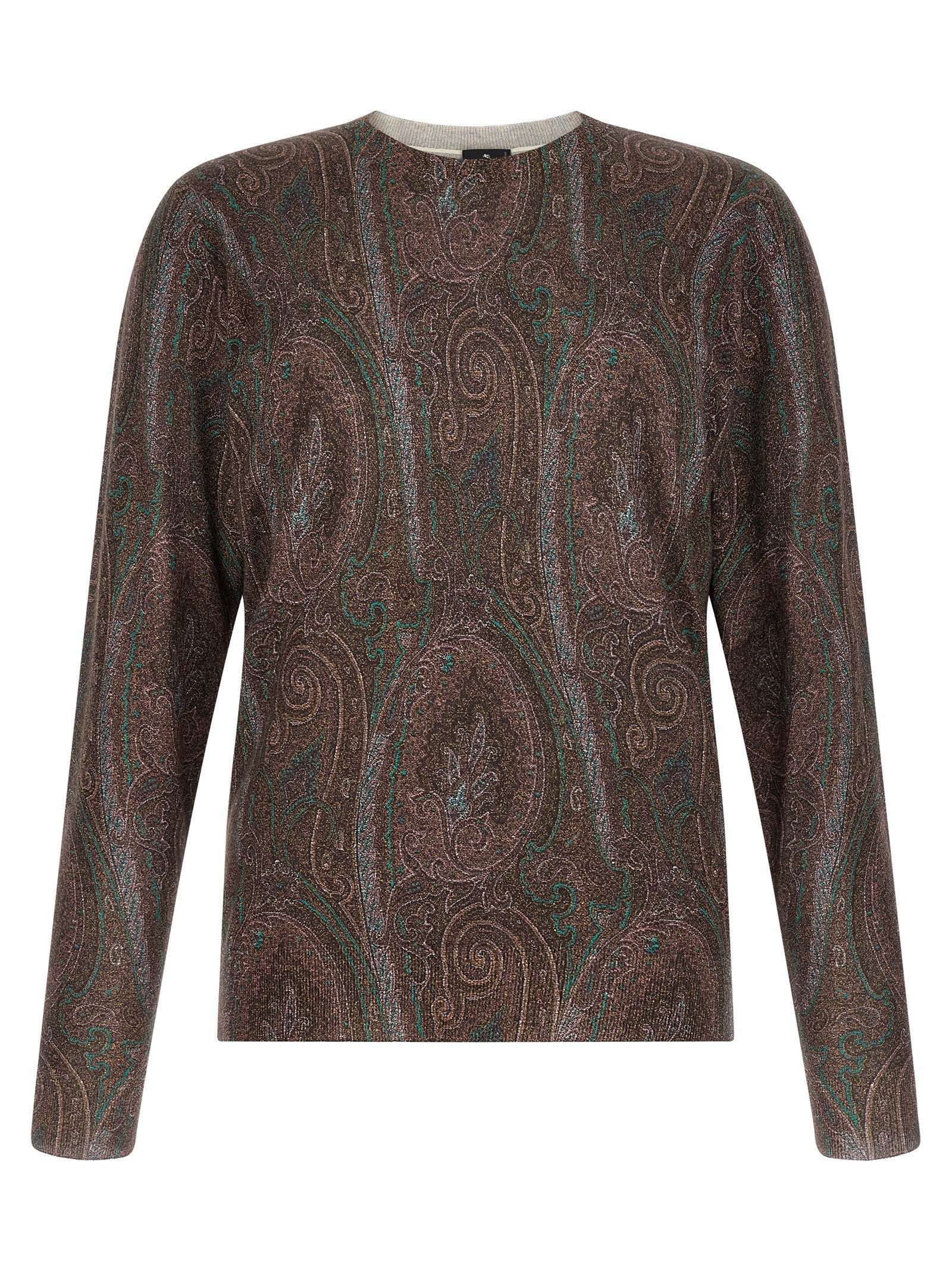 Etro Paisley Silk-Cashmere Sweater — Bordeaux