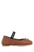 Miu Miu Satin Ballet Ballet Flat — Brown