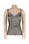 Balenciaga Lace-Panel Turtleneck Sweater — Beige