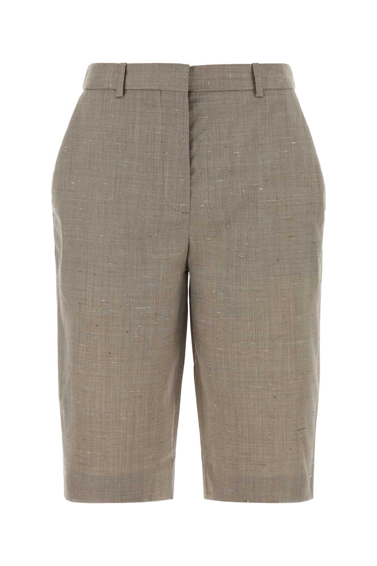 Loulou De Saison Beigemelange Bermuda Shorts — Beige