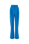 Alexander McQueen Wool Pleated Trousers — Blue