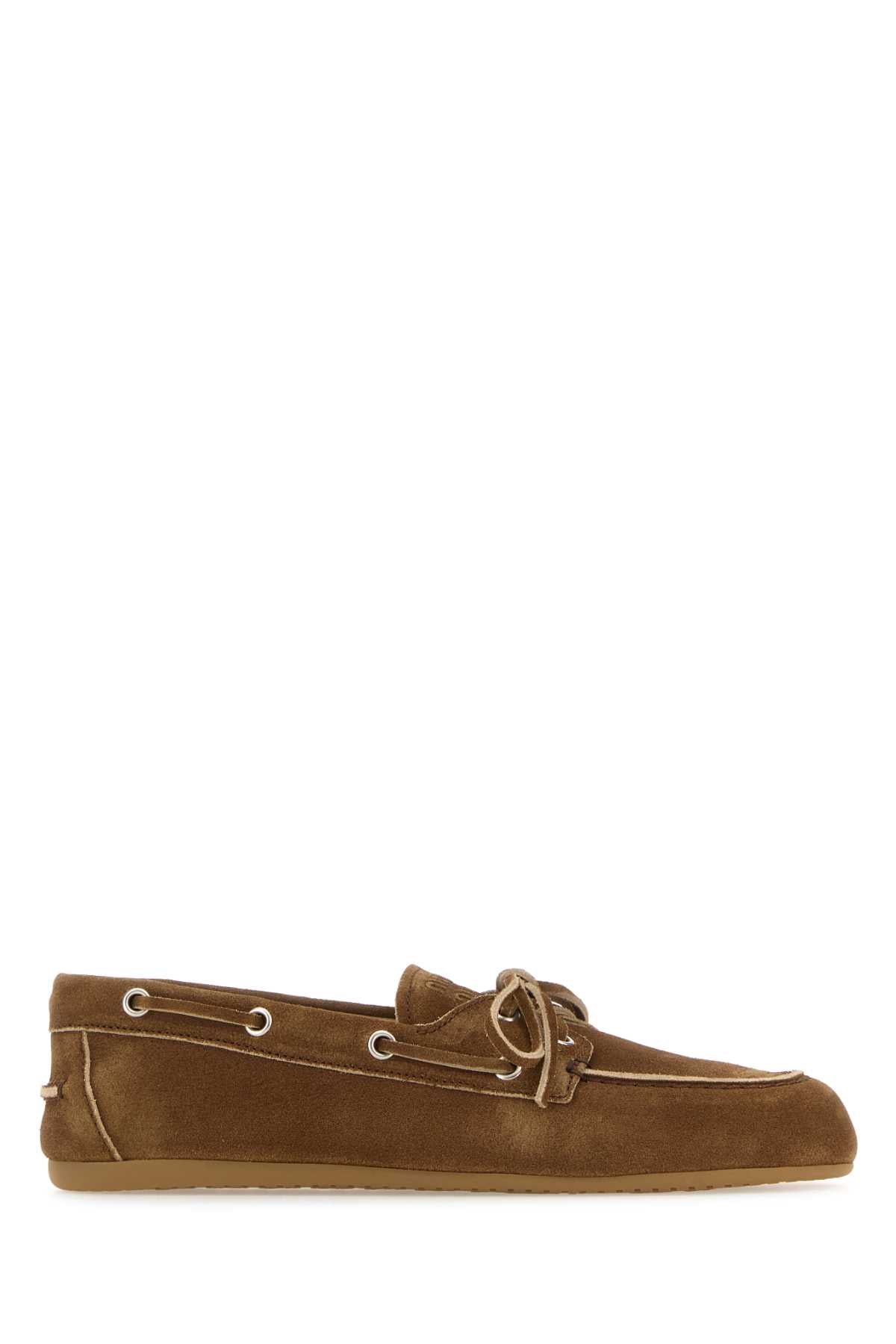 Miu Miu Suede Loafer Loafer — Brown