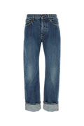 Alexander McQueen Wide-Leg Cropped Denim Jeans — Blue