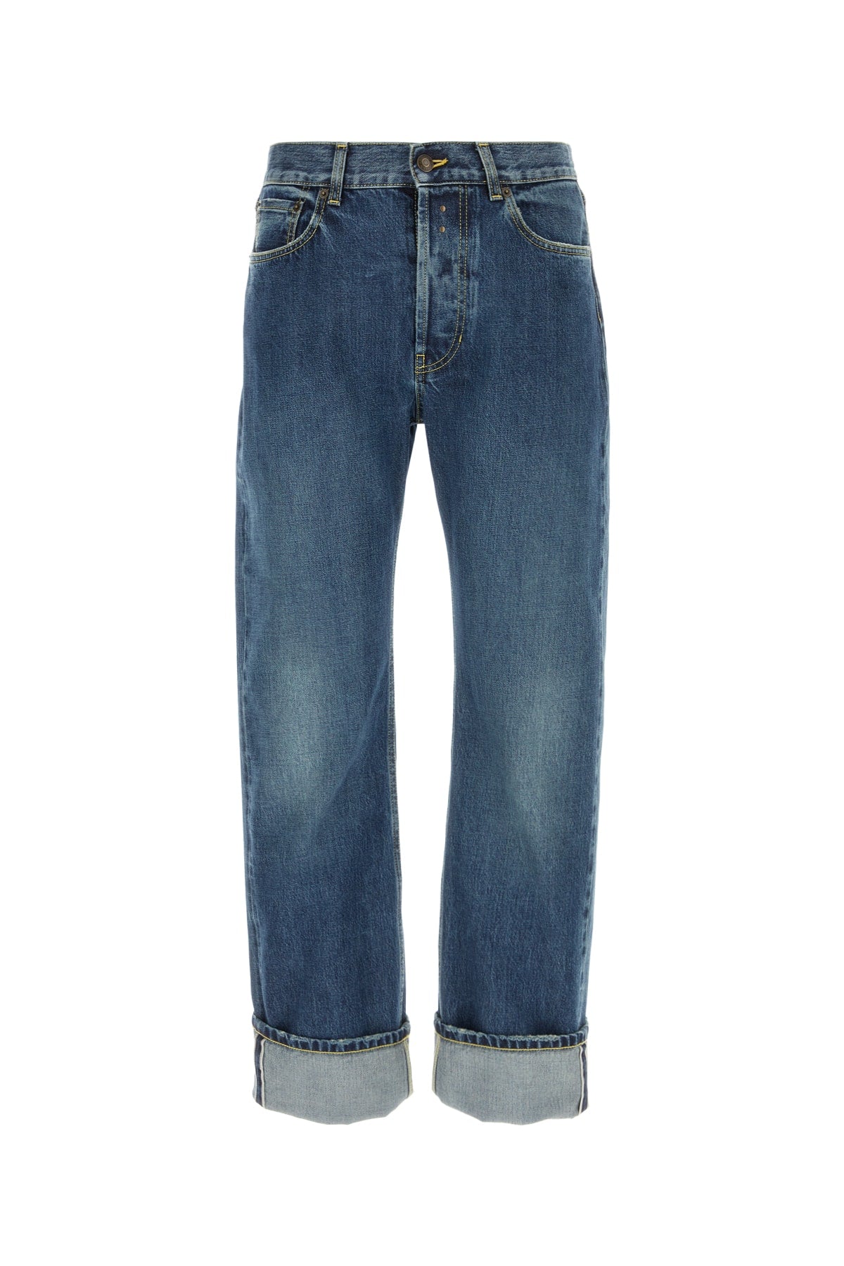 Alexander McQueen Wide-Leg Cropped Denim Jeans — Blue