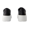 Hogan Ribbed-Sole Leather Sneaker — Black