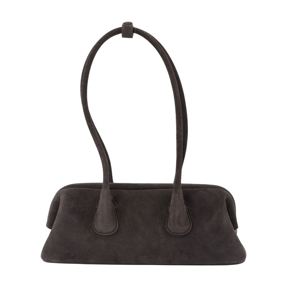 Osoi Suede Leather Shoulder Bag — Gray