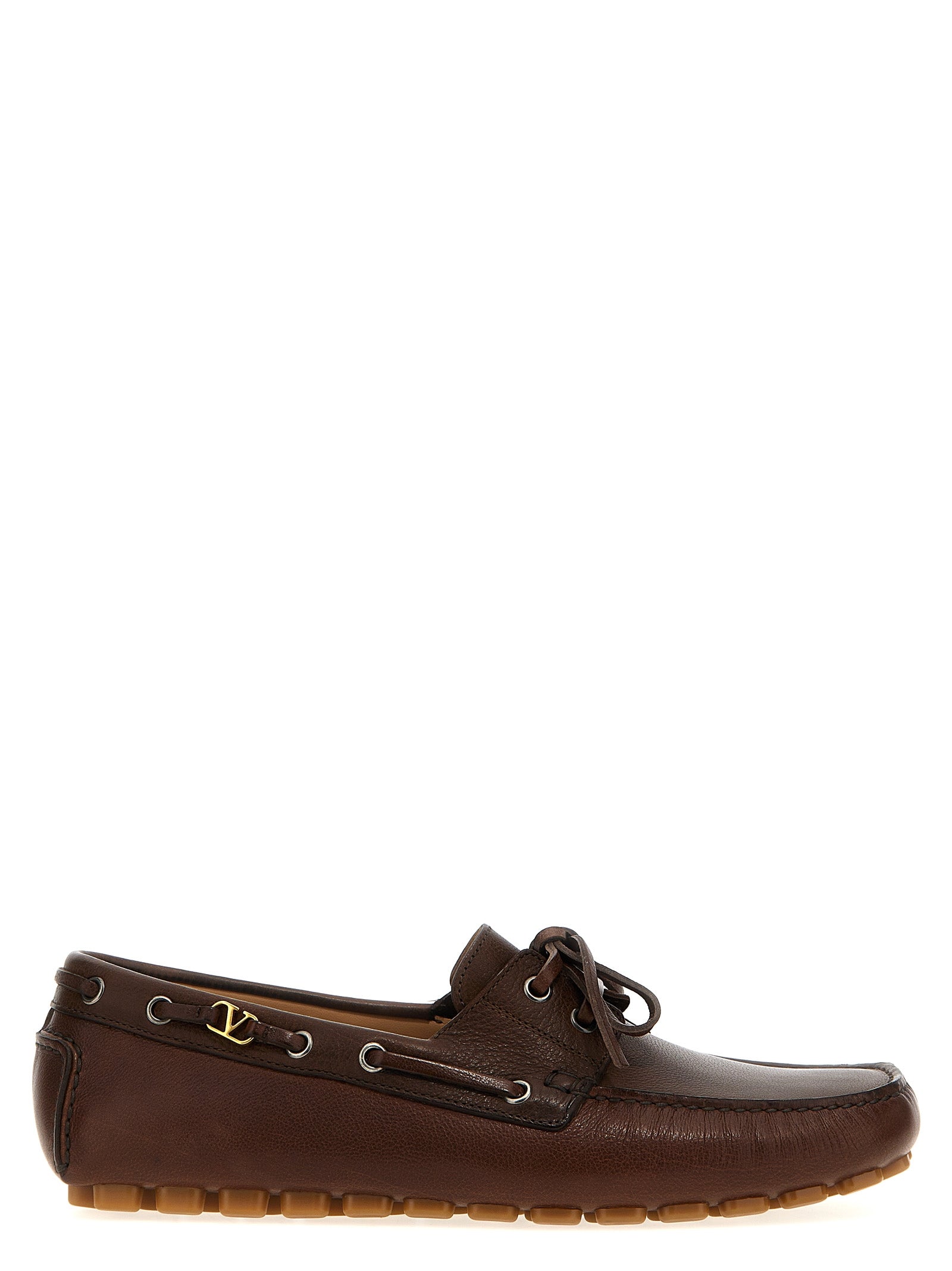 Valentino Garavani Driver Fastaway Loafer — Brown
