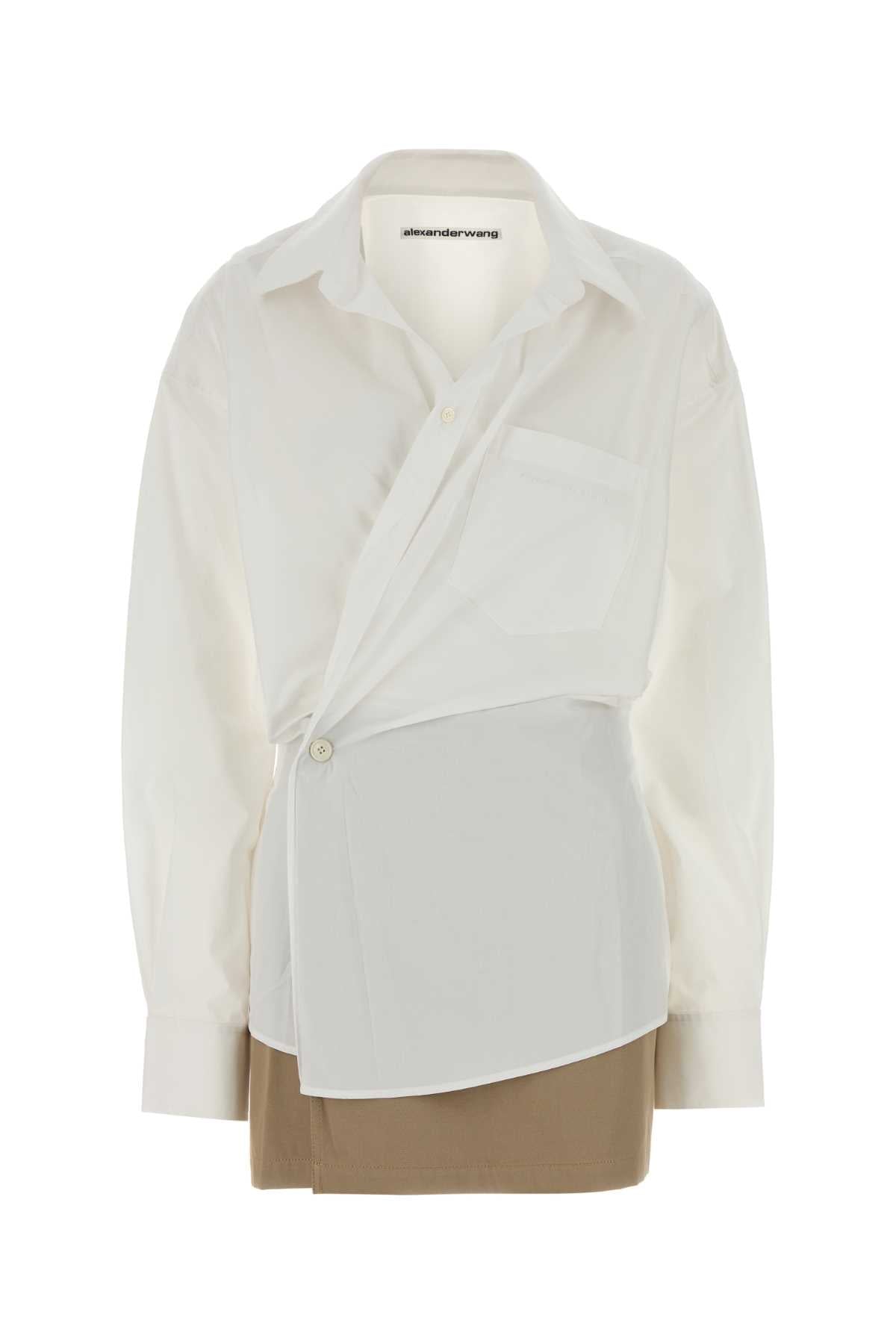 Alexander Wang Asymmetrical Cotton Shirt Dress — White