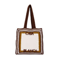 Casablanca Crochet Shopper Tote Bag — Brown