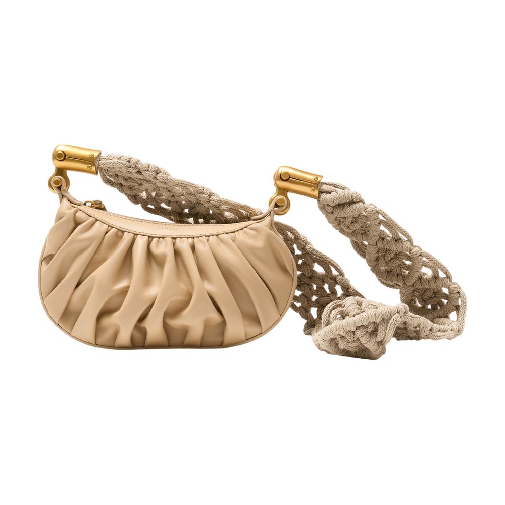 Balmain Ebene Mini Crossbody Bag — Beige