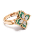 Roberto Coin Princess Flower Ring — Green