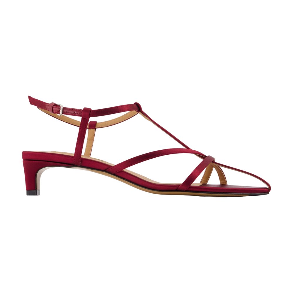 Jil Sander Cage Lambskin Sandals — Red
