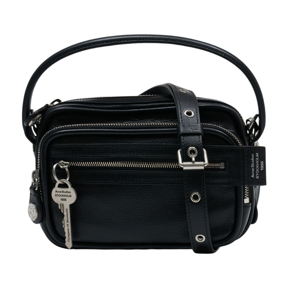 Acne Studios Calfskin Leather Shoulder Bag — Black