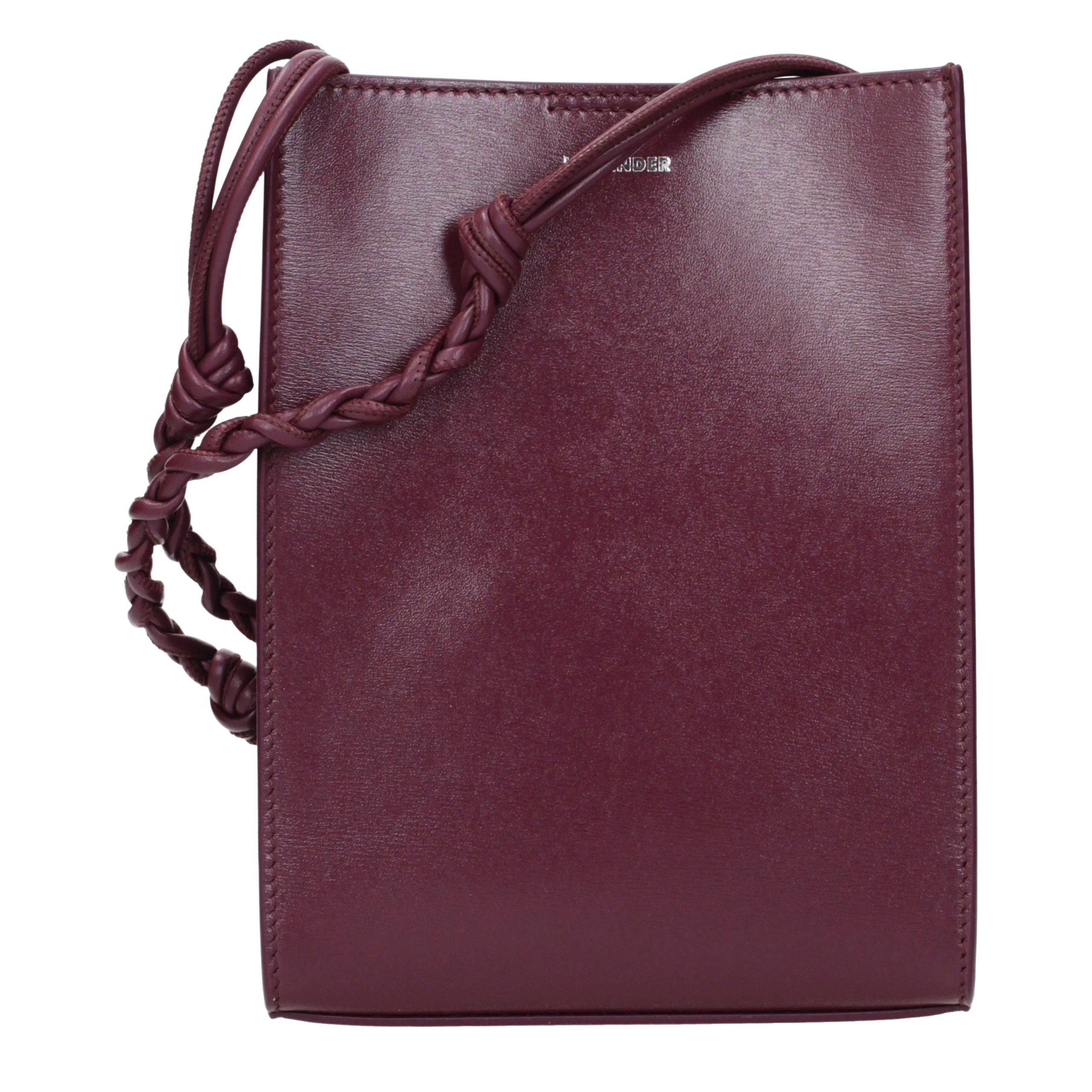 Jil Sander Leather Crossbody Bag — Purple