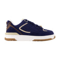 Versace Calfskin Leather Colorblock Sneaker — Navy