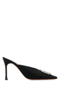 Amina Muaddi Blkwht Heel Mule — Black