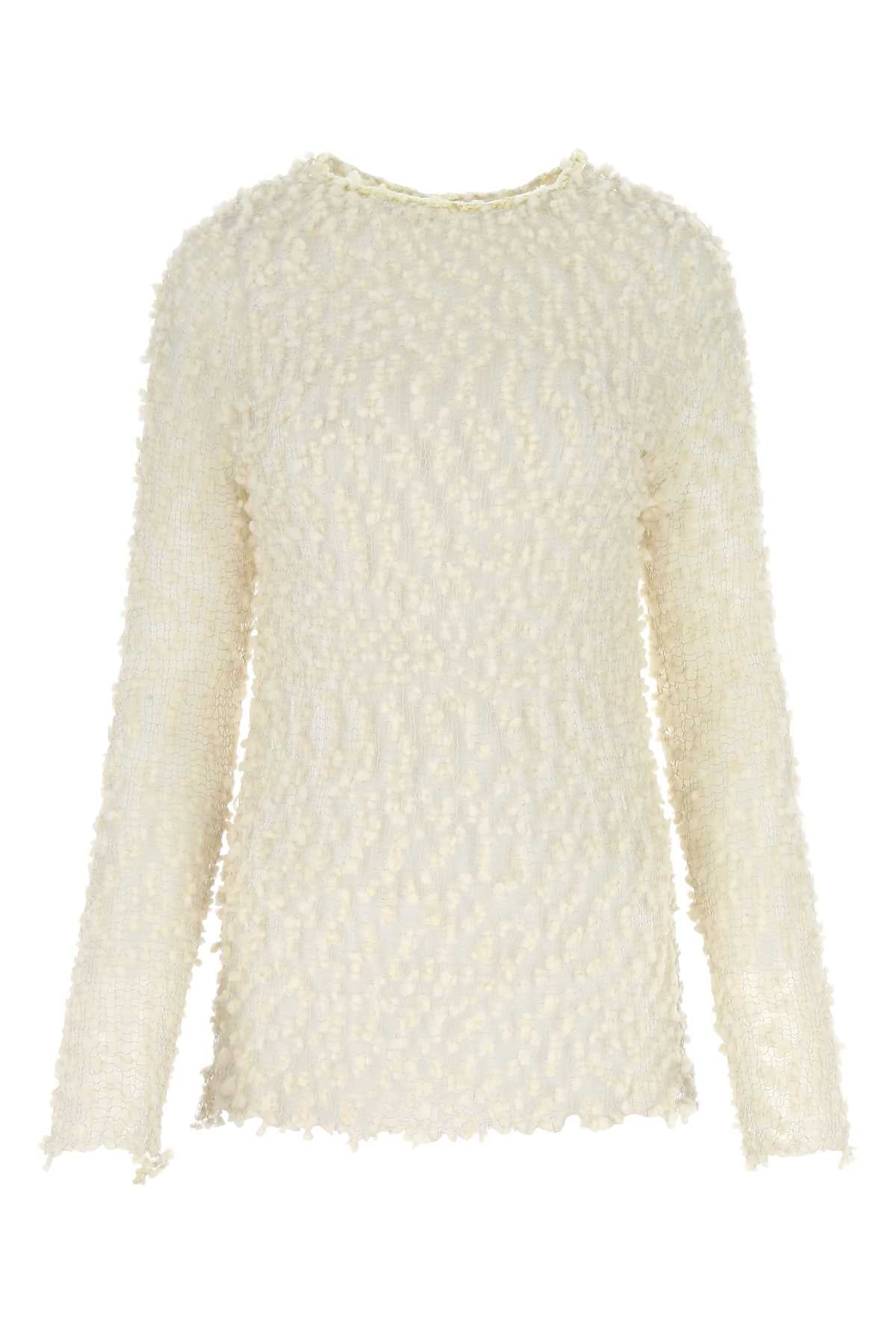 Jil Sander Wool Silk Knit Sweater — Beige