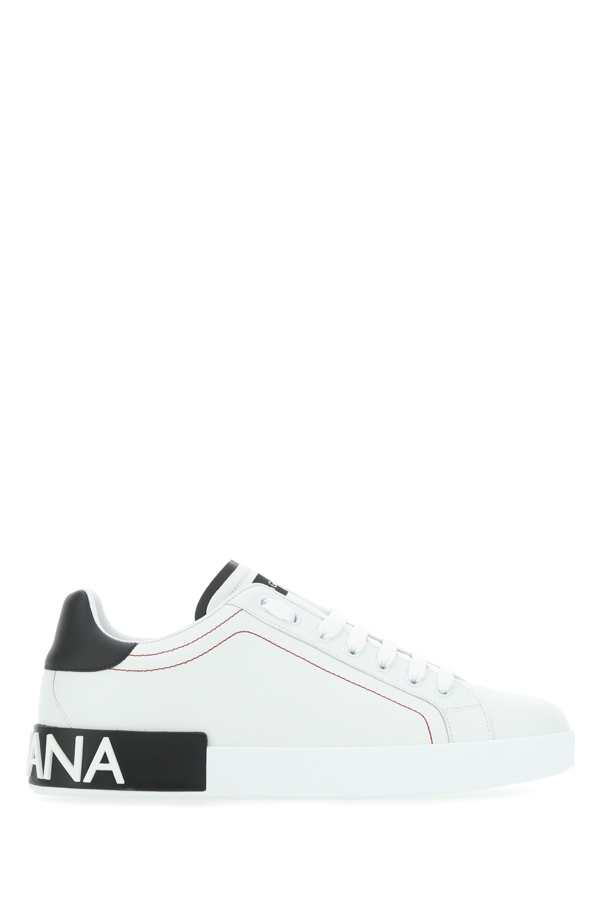 Dolce & Gabbana Two-Tone Leather Sneaker — White