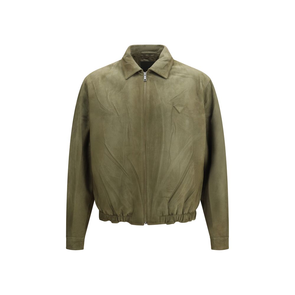 Prada Lamb Suede Jacket — Green