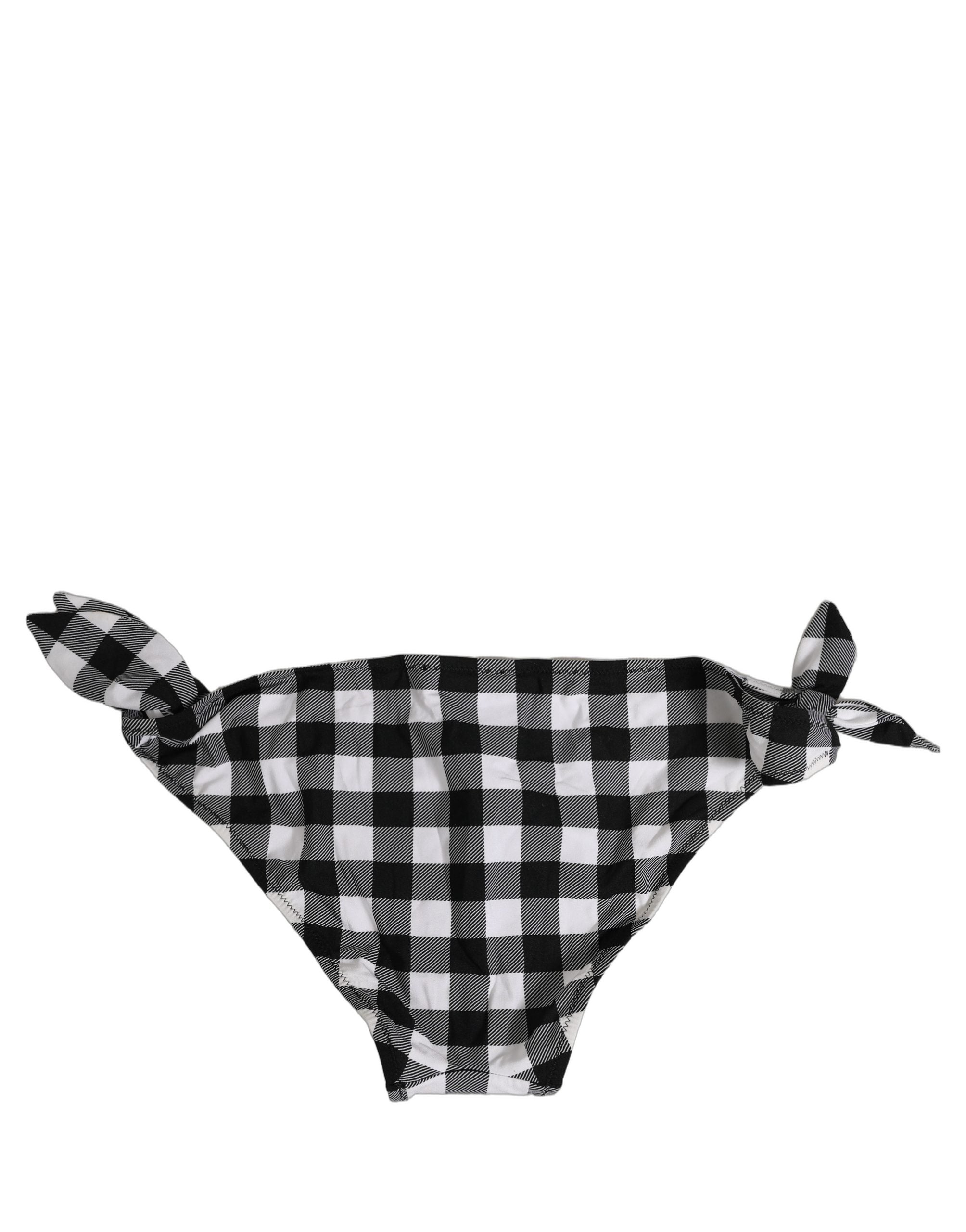 Dolce & Gabbana Checkered Bikini Bottom — Black