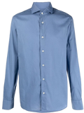 Fedeli Stretch-Cotton Shirt — Light Blue