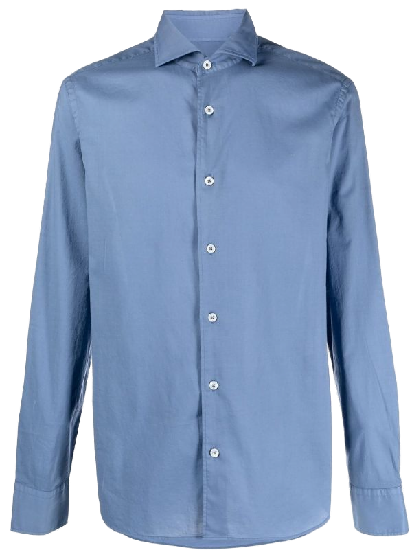 Fedeli Stretch-Cotton Shirt — Light Blue
