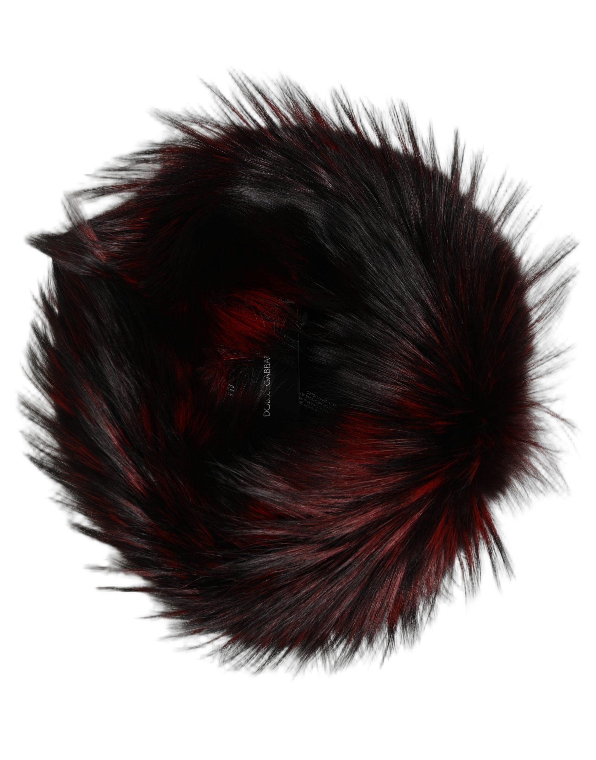 Dolce & Gabbana HAT9999 Fox Mink Fur Bucket Hat — Red