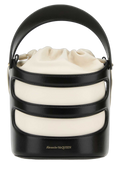 Alexander McQueen Leather Colorblock Bucket Bag — Black
