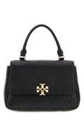 Tory Burch Quilted Top Handle Bag — Black
