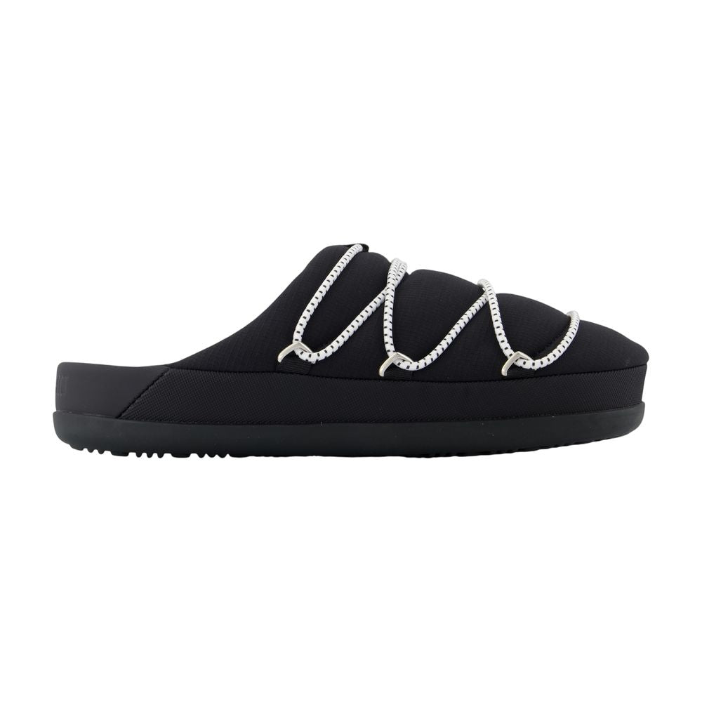 Moon Boot Quilted Synthetic Slipper — Black