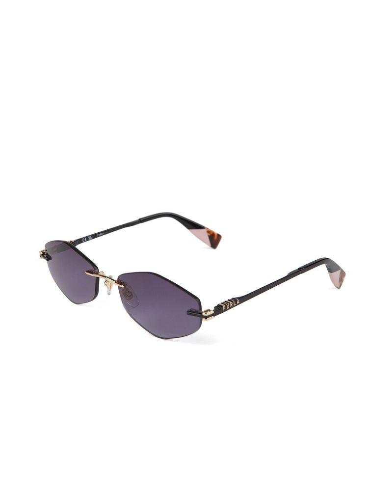Furla SFUB28 Metal Oval Frame Sunglasses — Rose gold