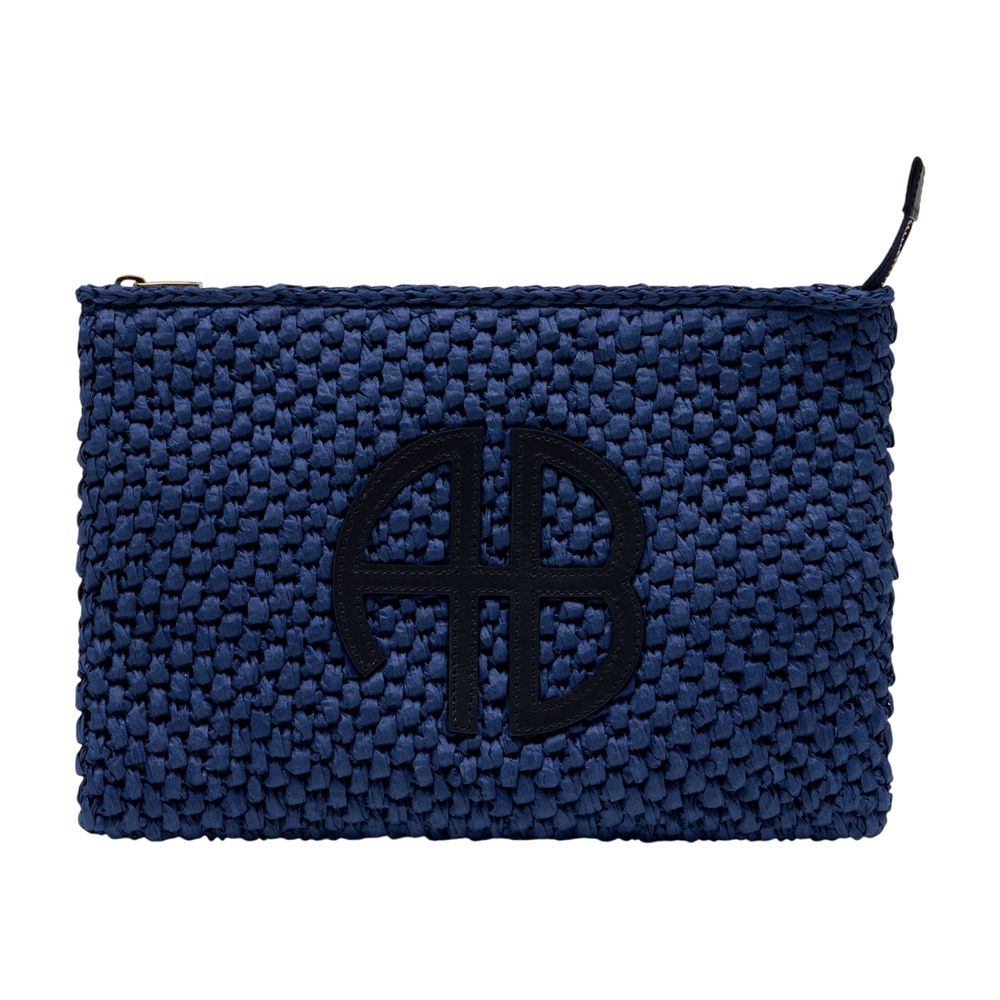 Anine Bing Quilted Textured Clutch — Blue